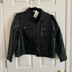 NWT Boutique Faux Leather Cropped Jacket